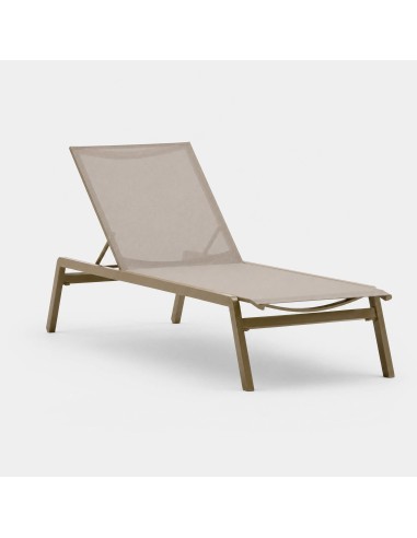 Tumbona de jardín apilable COIMBRA taupe Essentials® vista lateral