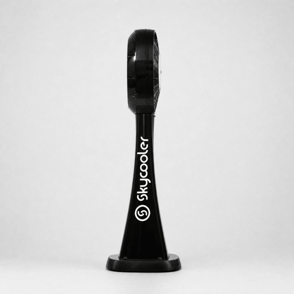 Skycooler Mobile Unit negro — perfil lateral climatizador exterior premium diseño para hosteleria canaria