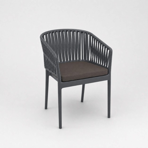 Silla de jardín PORTOFINO antracita Siesta Exclusive® vista lateral