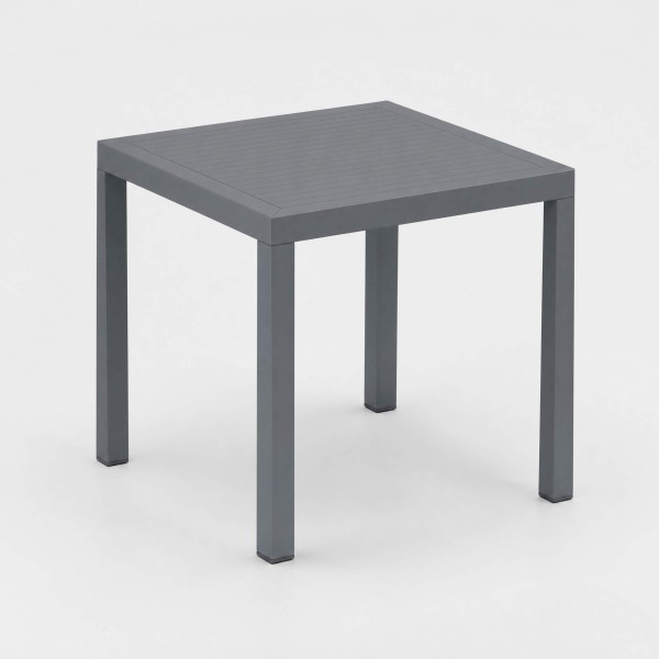 Mesa de jardín ARES 80x80 cm color antracita vista lateral