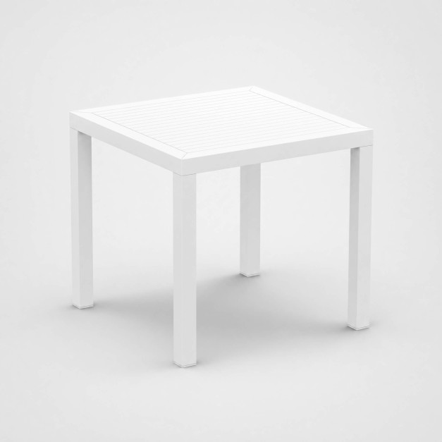 Mesa de jardín ARES 80x80 cm color antracita vista lateral 2