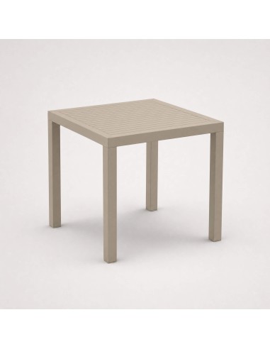 Mesa de jardín ARES 80x80 cm color taupe vista lateral