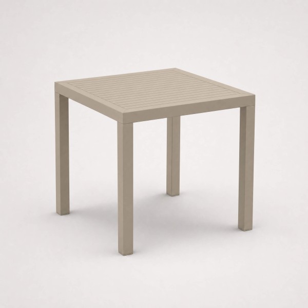 Mesa de jardín ARES 80x80 cm color taupe vista lateral