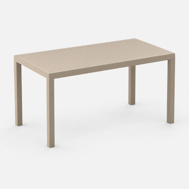 Mesa de jardín ARES 140x80 cm vista lateral color taupe