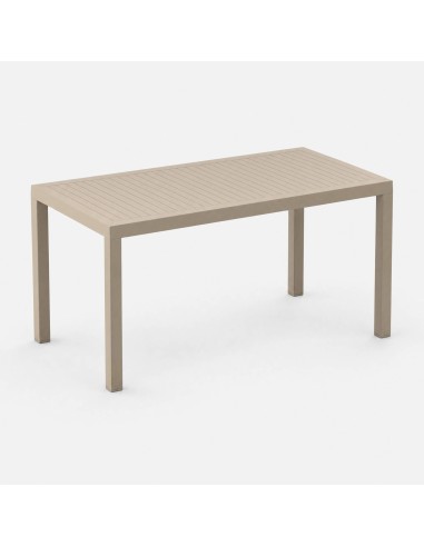 Mesa de jardín ARES 140x80 cm vista lateral color taupe