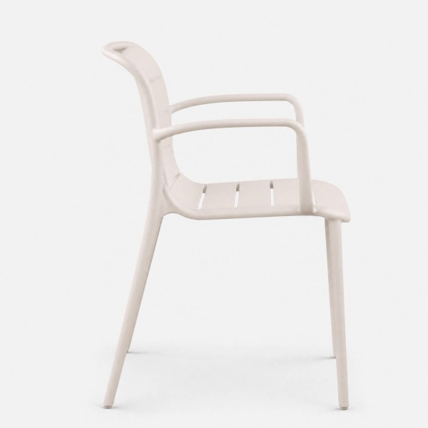 Silla de jardín MOMA- Apilable- Color blanco- Essential®- Interior y Exterior