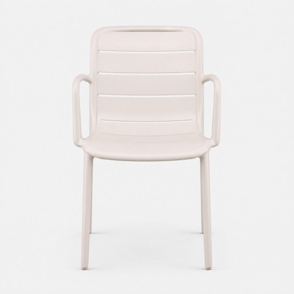 Silla de jardín MOMA- Apilable- Color blanco- Essential®- Interior y Exterior