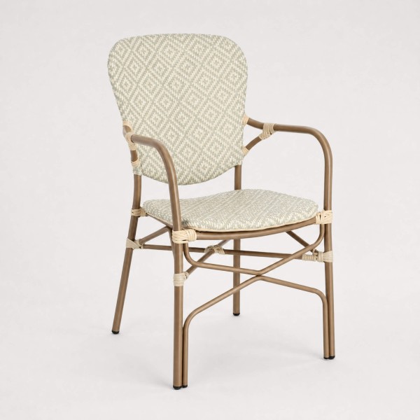 Silla de jardín apilable SELENE- Estampado con colores neutros- Terrazza® -Exterior
