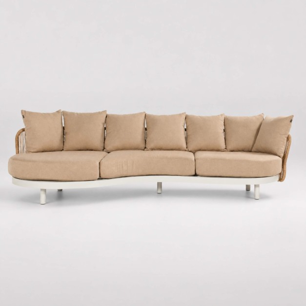 Sofá de jardín BJORN- Color camel/blanco- Weatherready-...