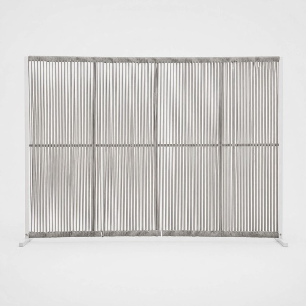 Separador de ambientes BRUNA LONG de aluminio y cuerdas color antracita/beige Terrazza®
