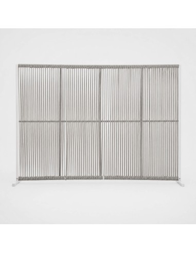 Separador de ambientes BRUNA LONG de aluminio y cuerdas color antracita/beige Terrazza®