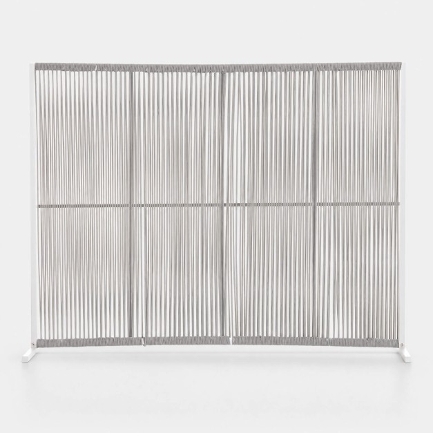 Separador de ambientes XL BRUNA de aluminio y cuerdas color beige. Terrazza®