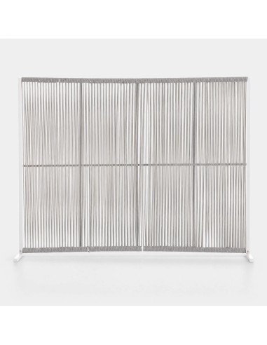 Separador de ambientes XL BRUNA de aluminio y cuerdas color beige. Terrazza®
