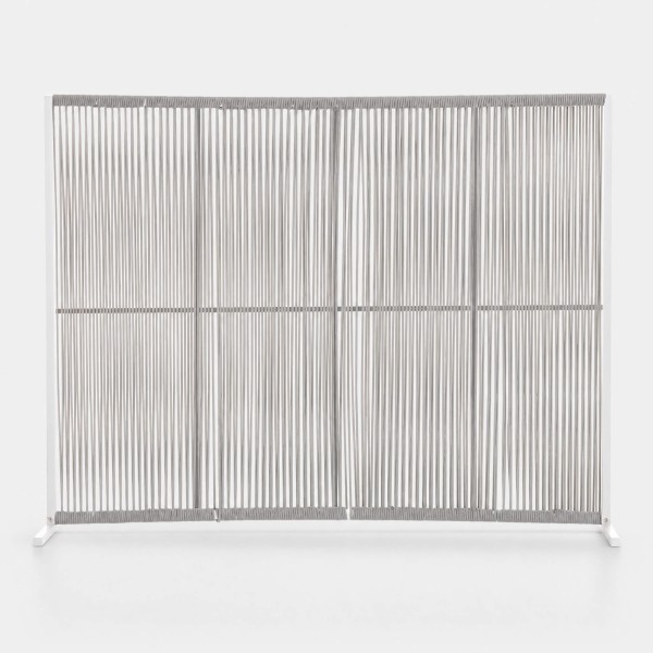 Separador de ambientes XL BRUNA de aluminio y cuerdas color beige. Terrazza®