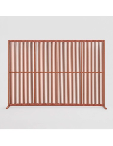 Separador de ambientes BRUNA LONG de aluminio y cuerdas color teja. Terrazza®
