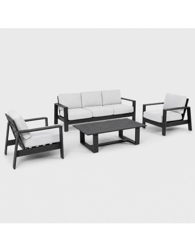 Conjunto de jardín Lounge ÁRTICO Antracita vista lateral