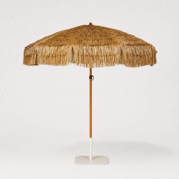 Parasol MANILA Ø200 cm efecto rafia natural UPF50 Ezpeleta®