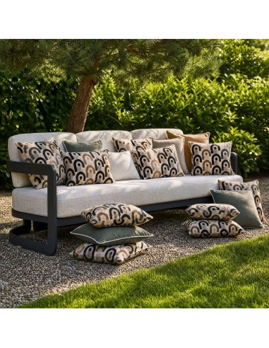 Cojín decorativo CHIAPA Gris (50x50 cm)- Estampado con colores neutros- Hartman® foto