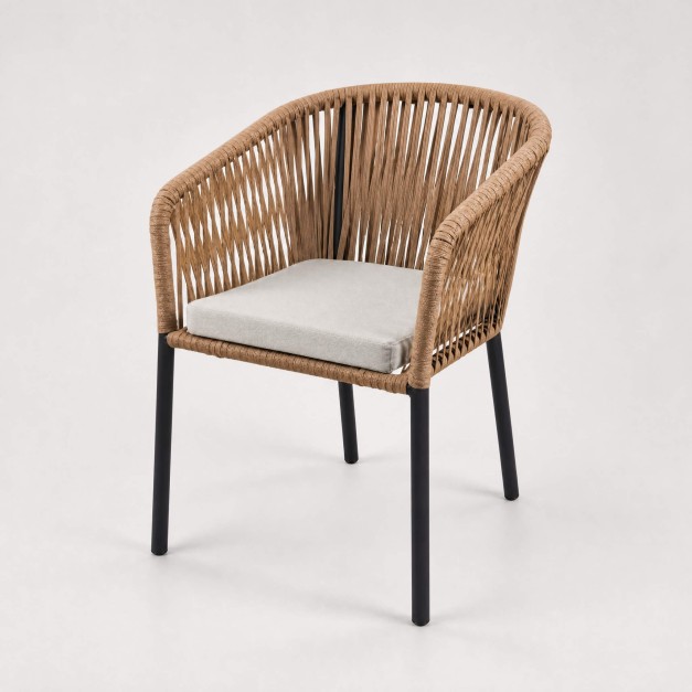 Silla de exterior BUKA color beige TERRAZZA COLLECTION® vista lateral