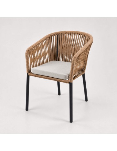 Silla de exterior BUKA color beige TERRAZZA COLLECTION® vista lateral