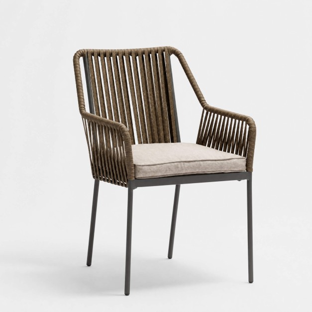 Silla de jardín exterior LOTO en cuerda taupé Essentials®