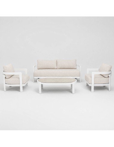 Conjunto de jardín Lounge LUMINA para exterior aluminio color blanco Terrazza Collection® vista frontal