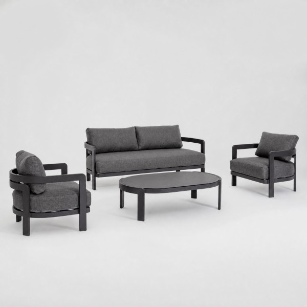 Conjunto de jardín Lounge LUMINA aluminio color antracita Terrazza Collection®