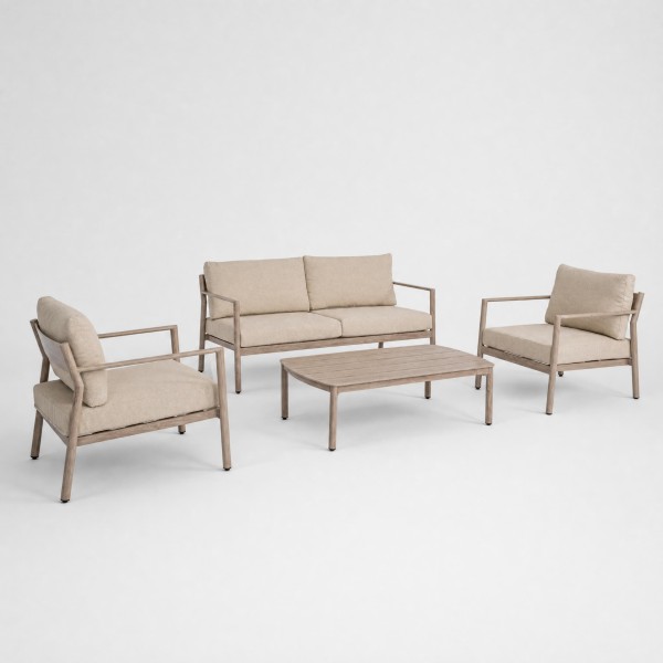 Conjunto de jardín SERINITY efecto madera para exterior Terrazza Collection® vista lateral