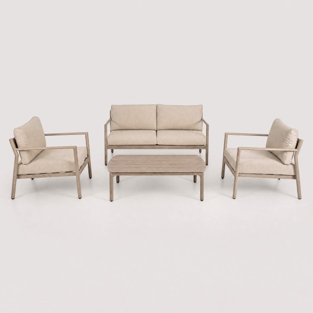 Conjunto de jardín SERINITY efecto madera para exterior...