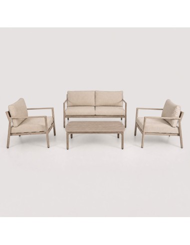Conjunto de jardín SERINITY efecto madera para exterior Terrazza Collection® vista frontal