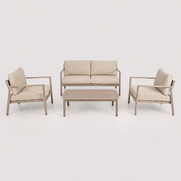 Conjunto de jardín SERINITY efecto madera para exterior Terrazza Collection® vista frontal