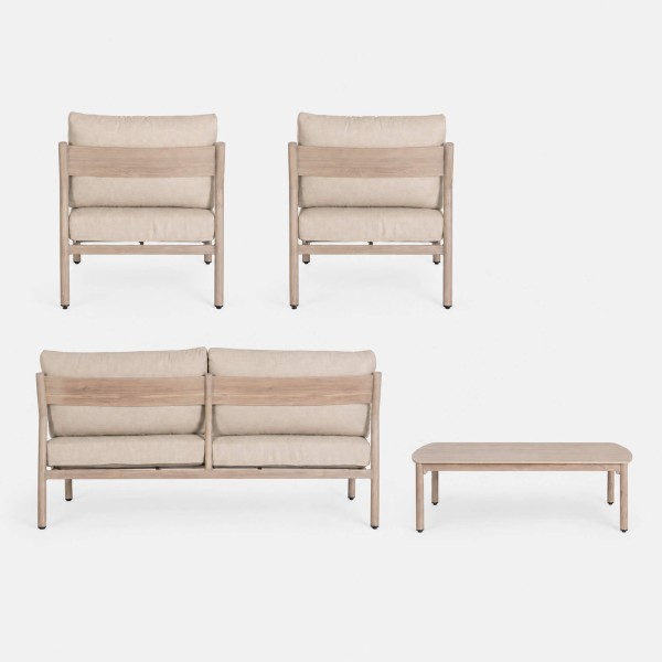 Conjunto de jardín SERINITY efecto madera para exterior Terrazza Collection® vista trasera