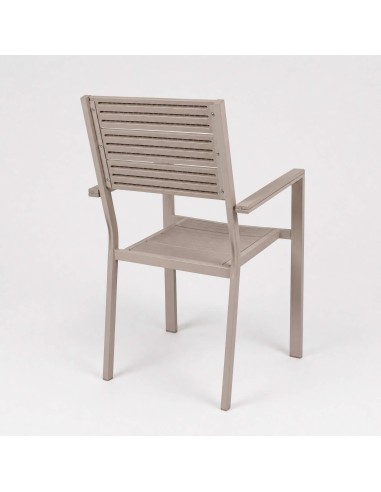 Silla de jardín ELARA para exterior efecto madera Terrazza Collection® vista trasera