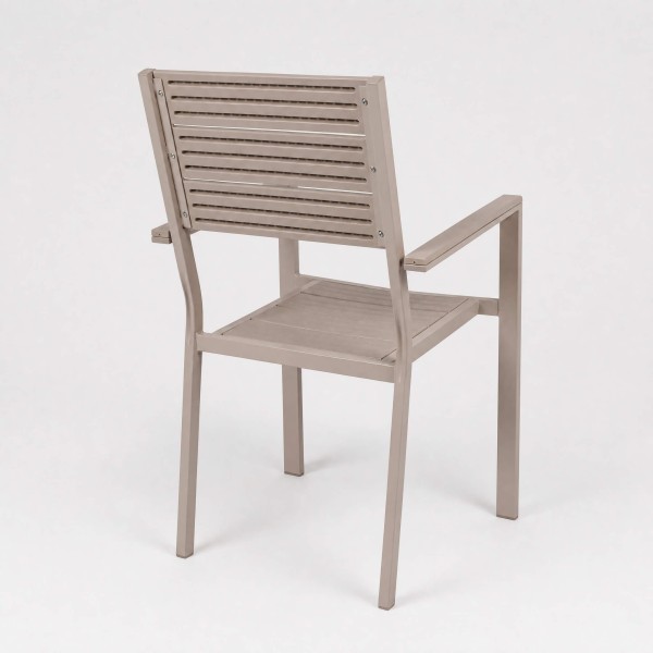 Silla de jardín ELARA para exterior efecto madera Terrazza Collection® vista trasera