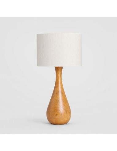 Lámpara de sobremesa ASPEN madera de teca / lino 52 cm. Raw Materials®