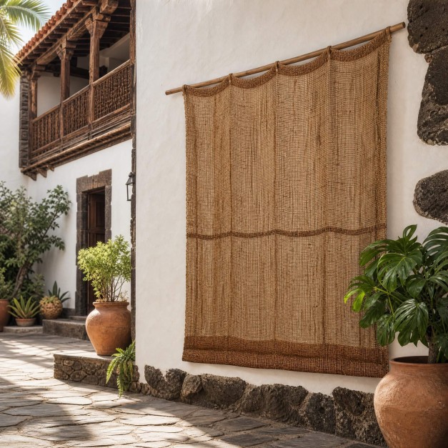 Cortina de exterior- Fibra de coco natural- 2x2,5 metros- La Scourtinerie®- Exterior
