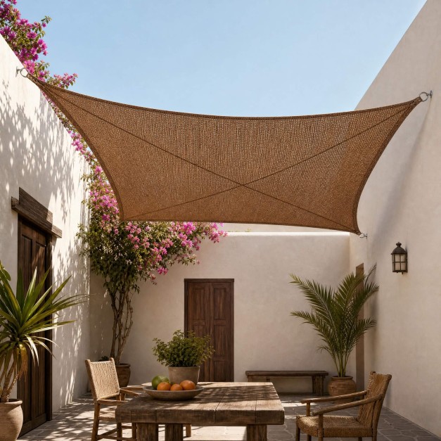 Lona de sombra- Fibra de coco artesanal- 2x3 metros- M2- La Scourtinerie®- Exterior