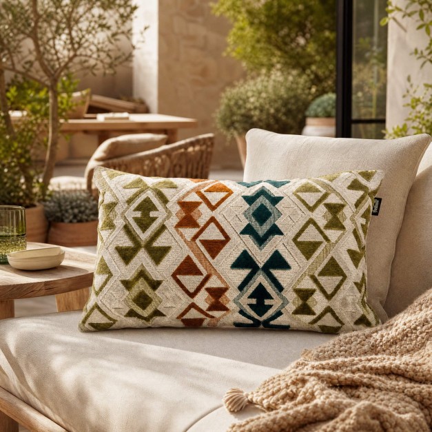 Cojín decorativo DIAN Olive (50x30x14 cm)- Estampado con colores neutros- Hartman® 2