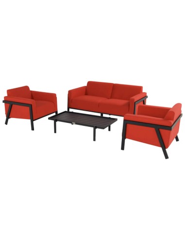 Conjunto sofá de jardín FRANK color rojo/negro Hartman®