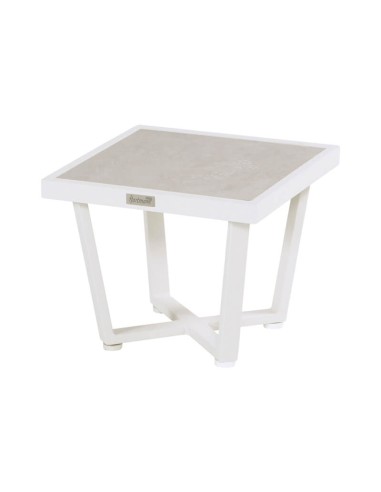 Mesa de jardín auxiliar 45x45cm. LUXOR Color blanco/gris Hartman ®
