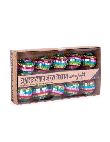 Tira de luces decorativas bolas arcoiris