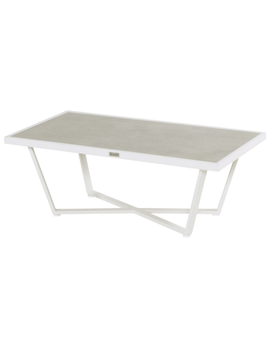 Hartman ® LUXOR mesa de jardín auxiliar (124x64 cm) Color blanco/gris