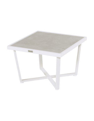 Hartman ® LUXOR mesa de jardín auxiliar (64x64 cm) Color blanco/gris