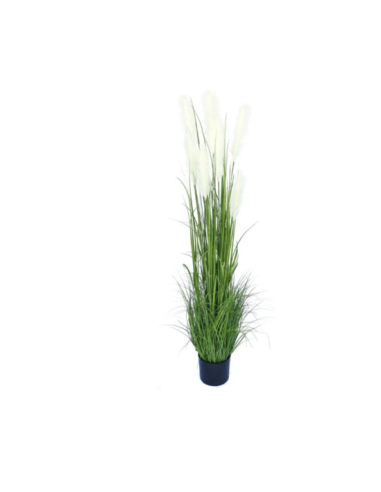 Planta artificial Hierba Grass con plumas realista con maceta
