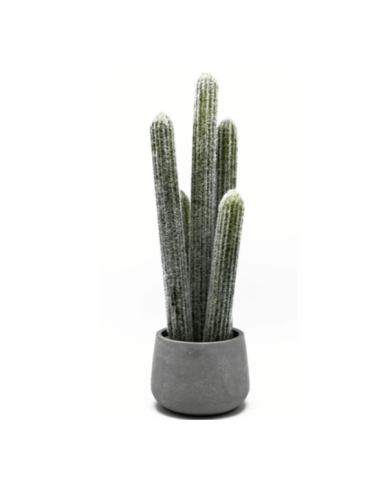 Cactus artificial con maceta de cemento