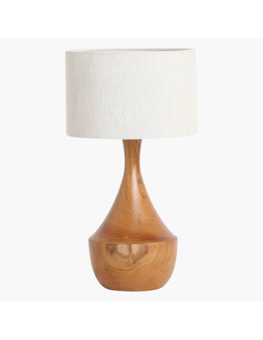 RAW MATERIALS® ASPEN Lámpara de sobremesa Amphora. Madera de teca / lino 49 cm.