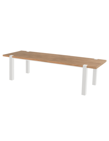 Hartman ® ESMEE Mesa de madera de teca 280 x 100 cm. Color blanco / teca