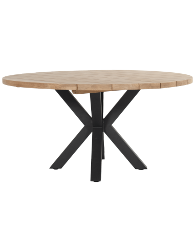 Hartman ® STEPHANIE Mesa de madera de teca Ø 150 cm. Color negro / teca