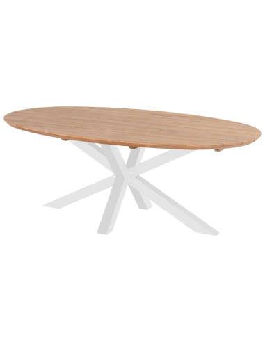 Hartman ® STEPHANIE Mesa de madera de teca 200 x 120 cm. Color blanco / teca