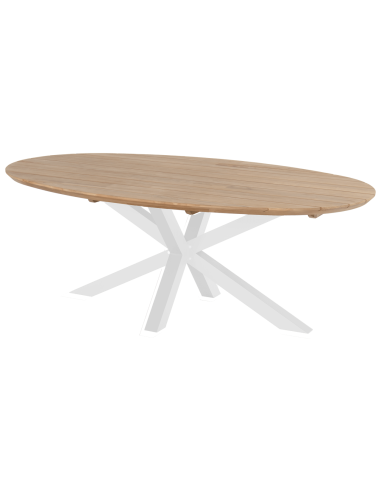 Hartman ® STEPHANIE Mesa de madera de teca 240 x 140 cm. Color blanco / teca